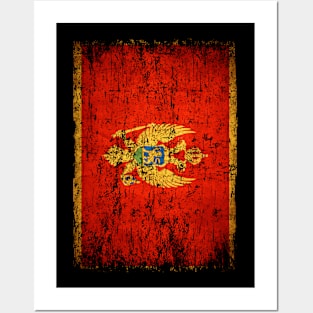 Montenegro Flag Women Men Children Montenegro Retro Vintage Posters and Art